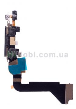Шлейф (Flat cable) iPhone 4 з роз'ємом зарядки і мікрофоном чорний