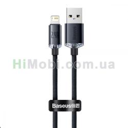 USB кабель Baseus Crystal Shine Series Lightning CAJY000001 2.4A чорний 1.2m
