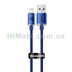 USB кабель Baseus Crystal Shine Series Lightning CAJY000003 2.4A синiй 1.2m