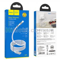 USB кабель Hoco U91 Magne Lightning (1000mm) білий