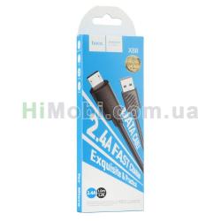 USB кабель Hoco X88 Gratified Micro USB 2.4А 1.0m чорний