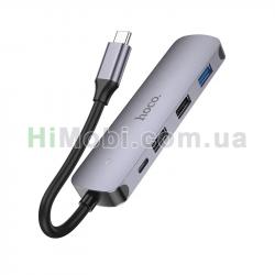 USB HUB Hoco HB27 HDTV+USB3.0+USB2.0*2+PD/ 18 сталевий