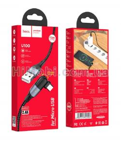 USB кабель Hoco U100 Orbit Micro USB 2.4A 1.2m чорний