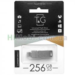 USB флеш USB+Lightning T&G TG008 256Gb USB 3.0 сталевий