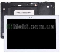 Дисплей (LCD) Asus ZenPad 10 Z300M/ Z300CNL з сенсором білий + рамка срібло з жовтим шлейфом