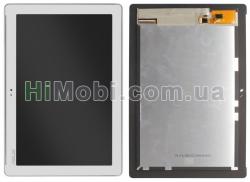 Дисплей (LCD) Asus ZenPad 10 Z300M/ Z300CNL з сенсором білий з жовтим шлейфом