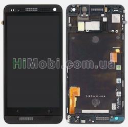 Дисплей (LCD) HTC 801e One M7/ 801n з сенсором чорний + рамка чорна