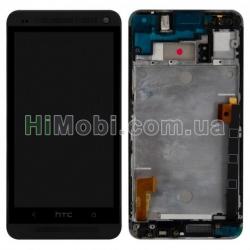Дисплей (LCD) HTC 802w One M7 Dual Sim з сенсором чорний + рамка чорна
