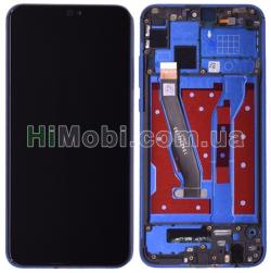 Дисплей (LCD) Huawei Honor 8X (View 10 Lite) з сенсором чорний оригінал + рамка синя PRC