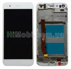 Дисплей (LCD) Huawei Nova Lite (2017) P9 Lite mini Y6 Pro (2017) з сенсором білий + рамка