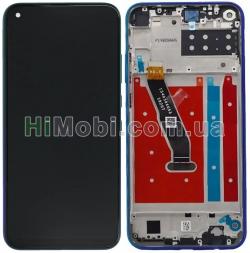 Дисплей (LCD) Huawei P40 Lite E / Y7p 2020 / Honor 9C з сенсором чорний + рамка синьо-зелена