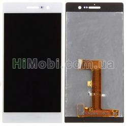 Дисплей (LCD) Huawei P7-L10 Ascend/ Sophia-L10 з сенсором білий