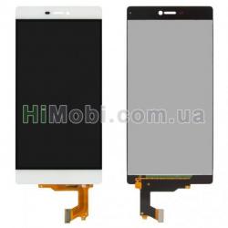 Дисплей (LCD) Huawei P8 (GRA-L09/ GRA-UL00) з сенсором білий