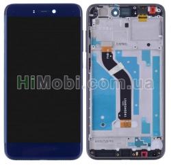 Дисплей (LCD) Huawei P8 Lite (2017)/ Nova Lite (2016)/ GR3 (2017) з сенсором синій + рамка
