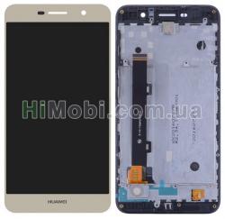 Дисплей (LCD) Huawei Y6 Pro (TIT-U02/ TIT-AL00)/ Enjoy 5 5X з сенсором золотий + рамка