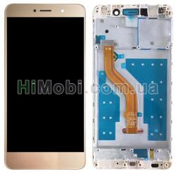 Дисплей (LCD) Huawei Y7 (2017) TRT-LX1 / TRT-L21 Nova Lite Plus з сенсором золотий + рамка