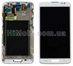Дисплей (LCD) LG D680 G Pro Lite/ D682 G Pro Lite Dual з сенсором білий + рамка