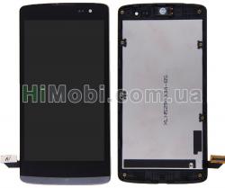 Дисплей (LCD) LG H320 Leon Y50/ H324 Leon Y50/ H340 Leon з сенсором чорний + рамка