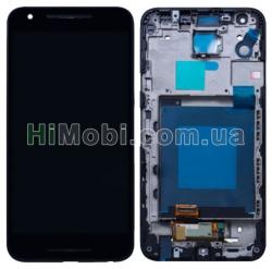 Дисплей (LCD) LG H791 Nexus 5X з сенсором чорний + рамка