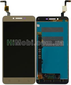 Дисплей (LCD) Lenovo A6020a46 Vibe K5 Plus/ Lemon 3 з сенсором золотий (чорний шлейф)