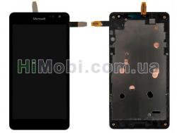 Дисплей (LCD) Microsoft 535/ 535 Lumia Dual Sim з сенсором чорний + рамка (CT2S1973FPC-A1)