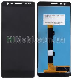 Дисплей (LCD) Nokia 3.1 з сенсором чорний оригінал PRC