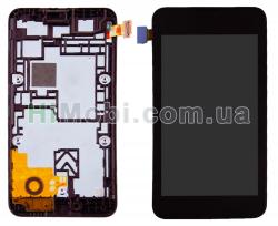 Дисплей (LCD) Nokia 530 Lumia з сенсором чорний + рамка оригінал PRC