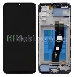 Дисплей (LCD) Samsung A037/ F Galaxy A03s з сенсором чорний (чорний шлейф) + рамка