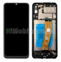 Дисплей (LCD) Samsung A042/ F Galaxy A04E з сенсором чорний сервісний + рамка