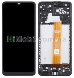 Дисплей (LCD) Samsung A047 Galaxy A04s сенсором чорний сервісний + рамка