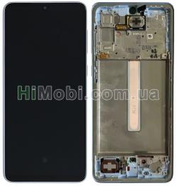 Дисплей (LCD) Samsung A336 Galaxy A33 5G з сенсором синiй сервісний + рамка