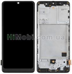 Дисплей (LCD) Samsung A415 Galaxy A41 з сенсором чорний сервісний + рамка
