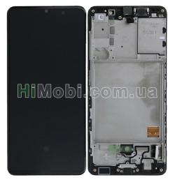 Дисплей (LCD) Samsung A415 Galaxy A41 з сенсором чорний сервісний + рамка GH82-22860A