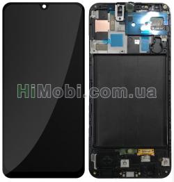 Дисплей (LCD) Samsung A505 ( 2019 A50 ) з сенсором чорний сервісний + рамка GH82-19204A