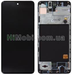 Дисплей (LCD) Samsung A51/ A515 OLED з сенсором чорний + рамка