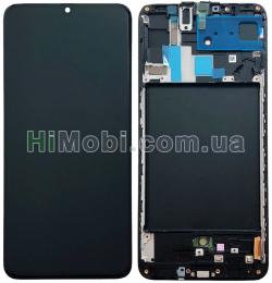 Дисплей (LCD) Samsung A705 Galaxy A70 (2019) з сенсором чорний + рамка оригінал PRC