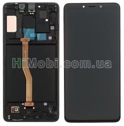 Дисплей (LCD) Samsung A920 F Galaxy A9 (2018) з сенсором чорний + рамка сервісний GH82-18308A