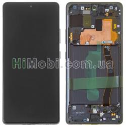 Дисплей (LCD) Samsung G770 Galaxy S10 Lite з сенсором чорний + рамка оригінал PRC