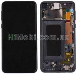 Дисплей (LCD) Samsung G970 Galaxy S10e з сенсором чорний + рамка сервісний GH82-18852A
