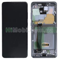 Дисплей (LCD) Samsung G988 Galaxy S20 Ultra з сенсором GREY + рамка сервісний GH82-22271A