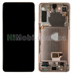 Дисплей (LCD) Samsung G996 Galaxy S21 Plus з сенсором Pink + рамка сервісний GH82-24553B