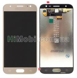 Дисплей (LCD) Samsung J330 Galaxy J3 (2017) з сенсором золотий оригiнал PRC