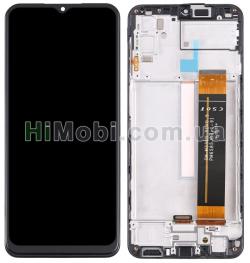 Дисплей (LCD) Samsung M336 Galaxy M33 rev 0.5 з сенсором чорний сервісний + рамка