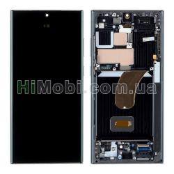 Дисплей (LCD) Samsung S918 Galaxy S23 Ultra 5G з сенсором чорний сервісний + рамка