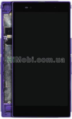 Дисплей (LCD) Sony C6902 L39h Xperia Z1 (6903/ 6906/ 6943) з сенсором чорний + рамка фіолетова