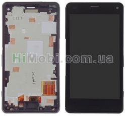 Дисплей (LCD) Sony D5803/ D5833 Xperia Z3 Compact з сенсором чорний + рамка