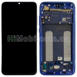 Дисплей (LCD) Xiaomi Mi9 Lite сервiсний + рамка з сенсором синiй
