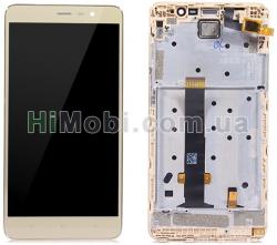 Дисплей (LCD) Xiaomi Redmi Note 3 Pro Special Edition (149*73) з сенсором золотий + рамка