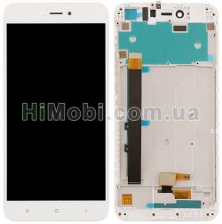 Дисплей (LCD) Xiaomi Redmi Note 5A/ Redmi Y1 Lite 2/ 16 GB з сенсором білий + рамка