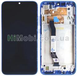 Дисплей (LCD) Xiaomi Redmi Note 8 з сенсором чорний + рамка синя